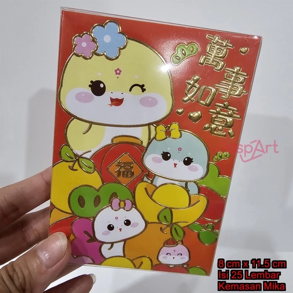 

ANGPAO IMLEK ULAR 2025 ISI 25 LEMBAR FUNG PAU HONGBAO FUK KEMASAN KOTAK MIKA FUKMIKA UKURAN MEDIUM