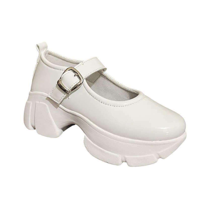 Sepatu Wanita Wedges Polos Korea Sol Tinggi Gesper