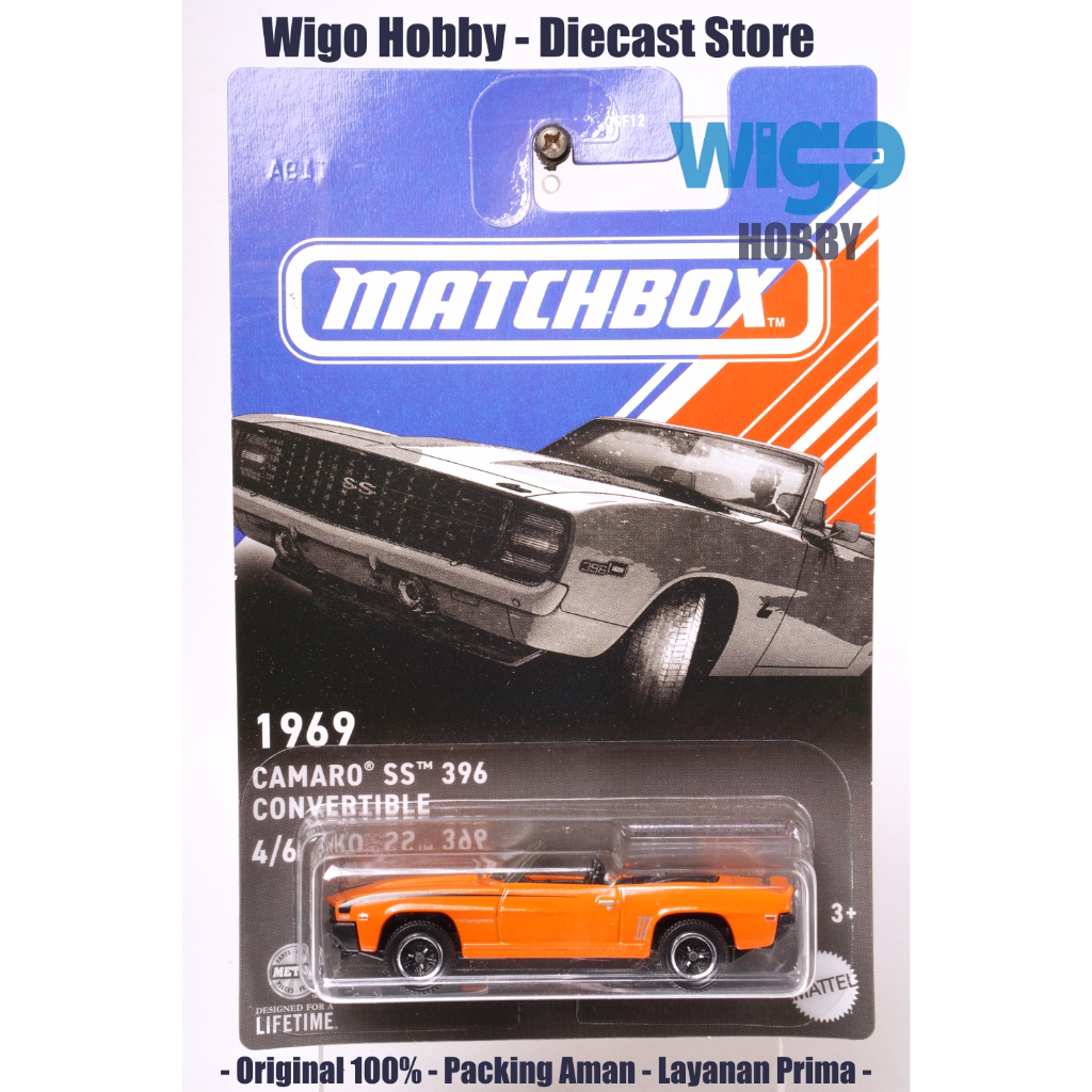 Matchbox 1969 Camaro SS 396 Convertible orange American Muscle Convertible Diecast
