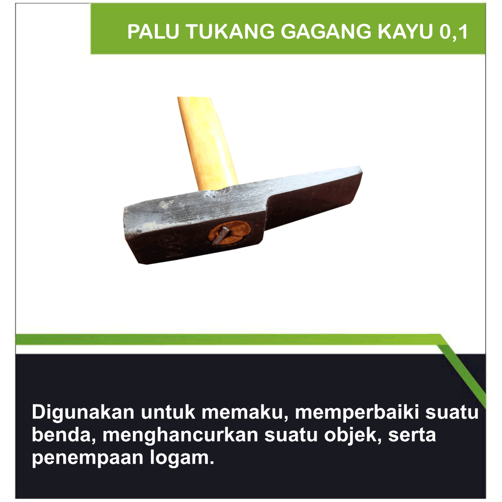 Palu Tukang Gagang Kayu Ukuran 0,1 / Martil /Palu tukang/palu