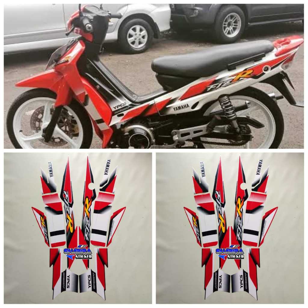 STIKER STRIPING LIS BODY F1ZR FIZR 2001 2002 WARNA PUTIH MERAH STANDAR