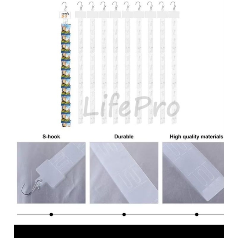 Gantungan display / Clip Strip Display Makanan / Klip Display Snack / Supermarket Snack Plastic Clip