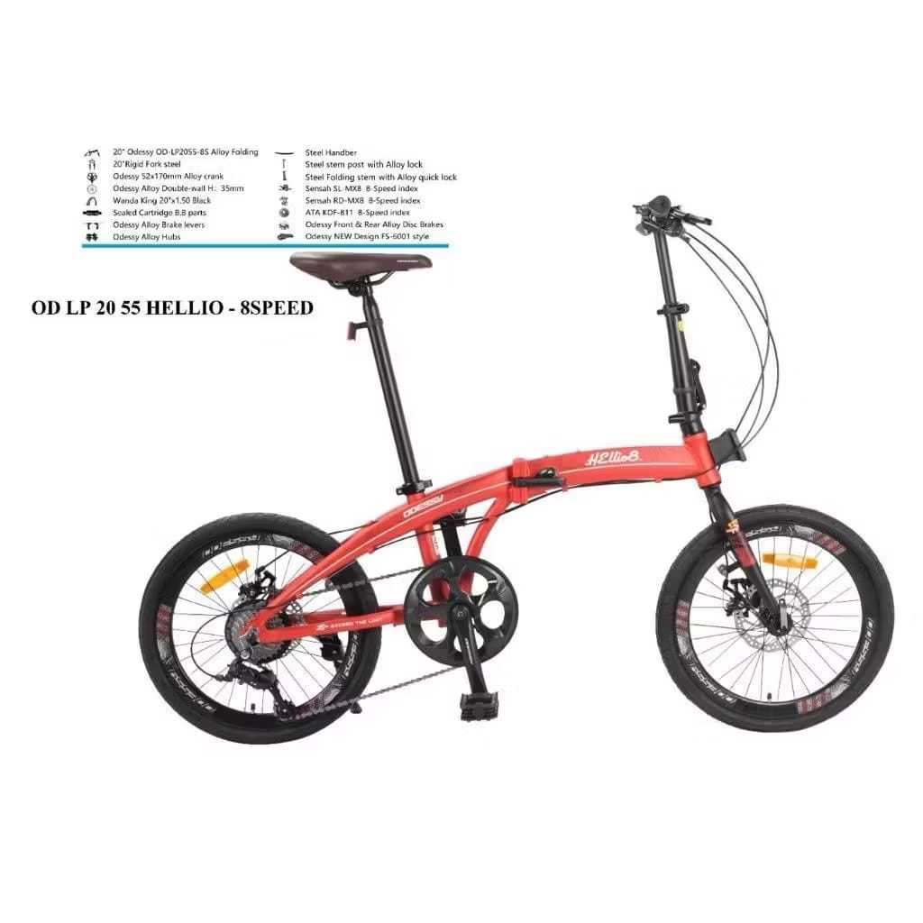 SEPEDA LIPAT 20 INCH ODESSY HELLIO 8 SPEED & 9 SPEED FRAME ALOY REM CAKRAM.SEPEDA LIPAT HARGA TERJAN