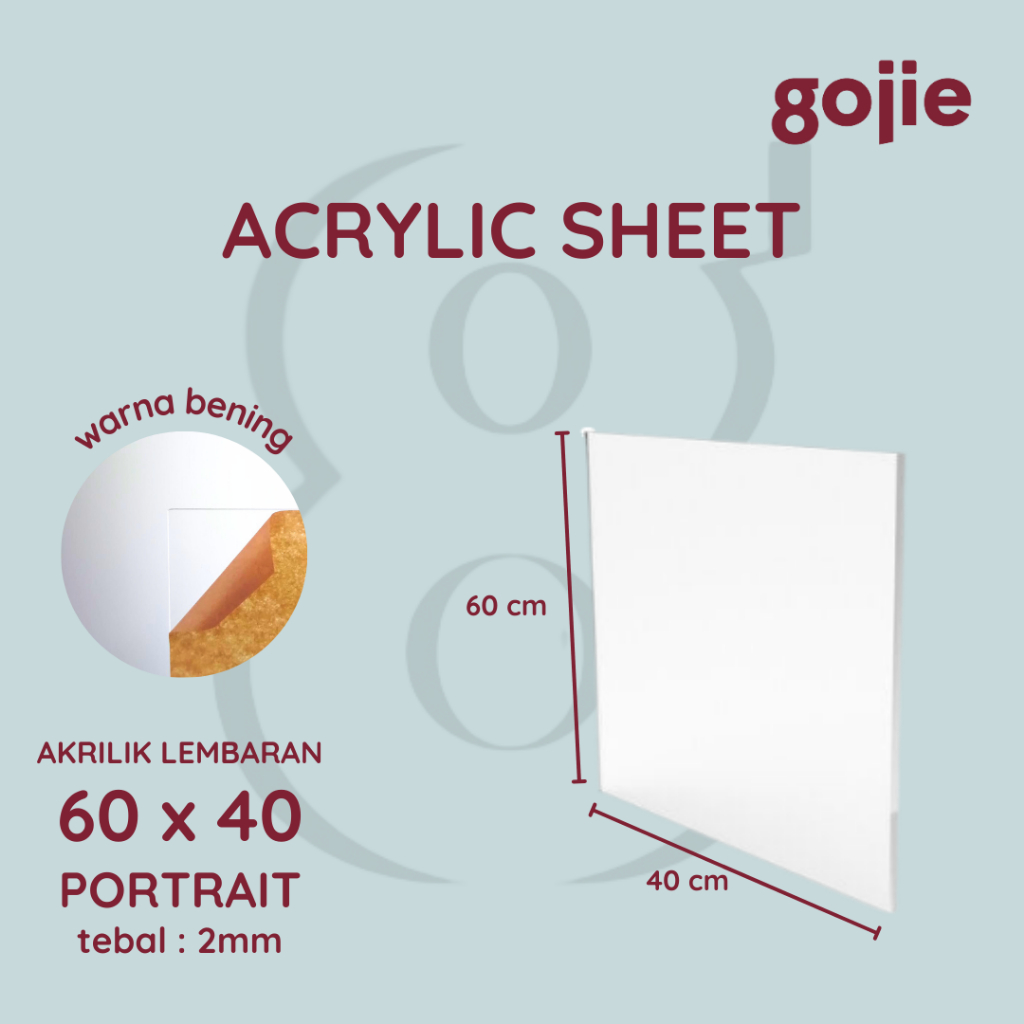 

AKRILIK LEMBARAN UKURAN 60 cm x 40 cm / AKRILIK LEMBARAN BENING TEBAL 2MM