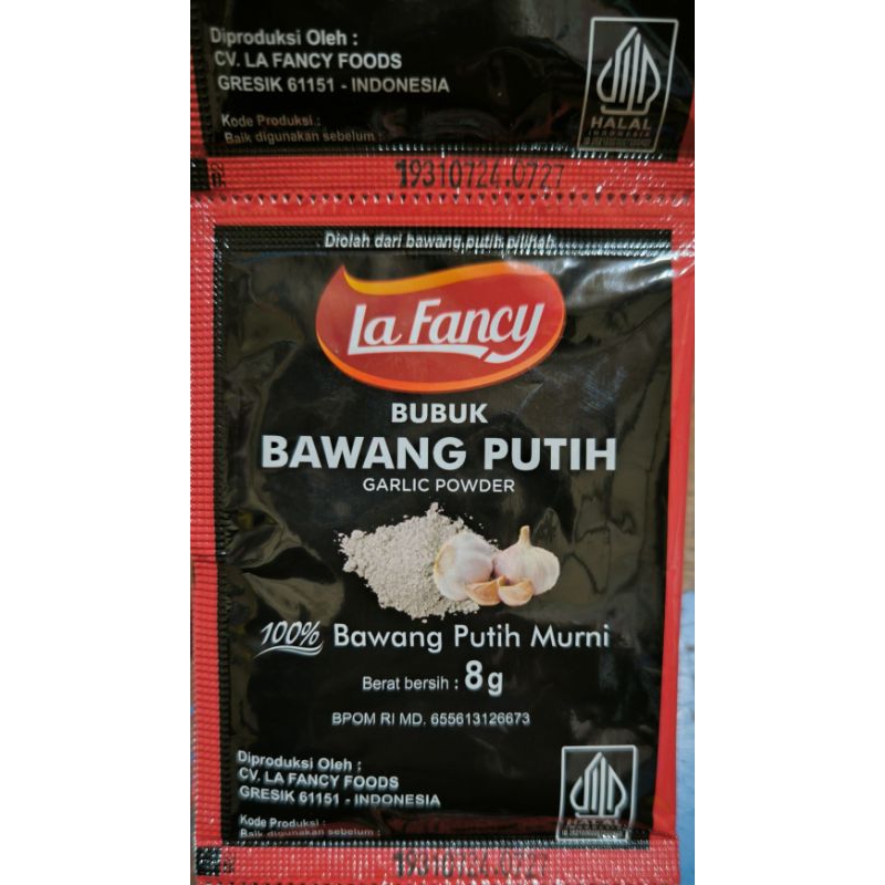 

La Fancy bawang putih bubuk 8gr exp July 2027