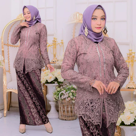 TERBARU SETELAN KEBAYA SRIKANDI || KEBAYA JUMBO LD 130 BAJU KEBAYA BRUKAT TULLE MODERN KEBAYA WISUDA