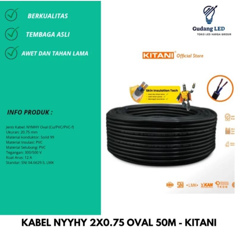Kabel Nyyhy 2x0.75 oval 50m - Kitani