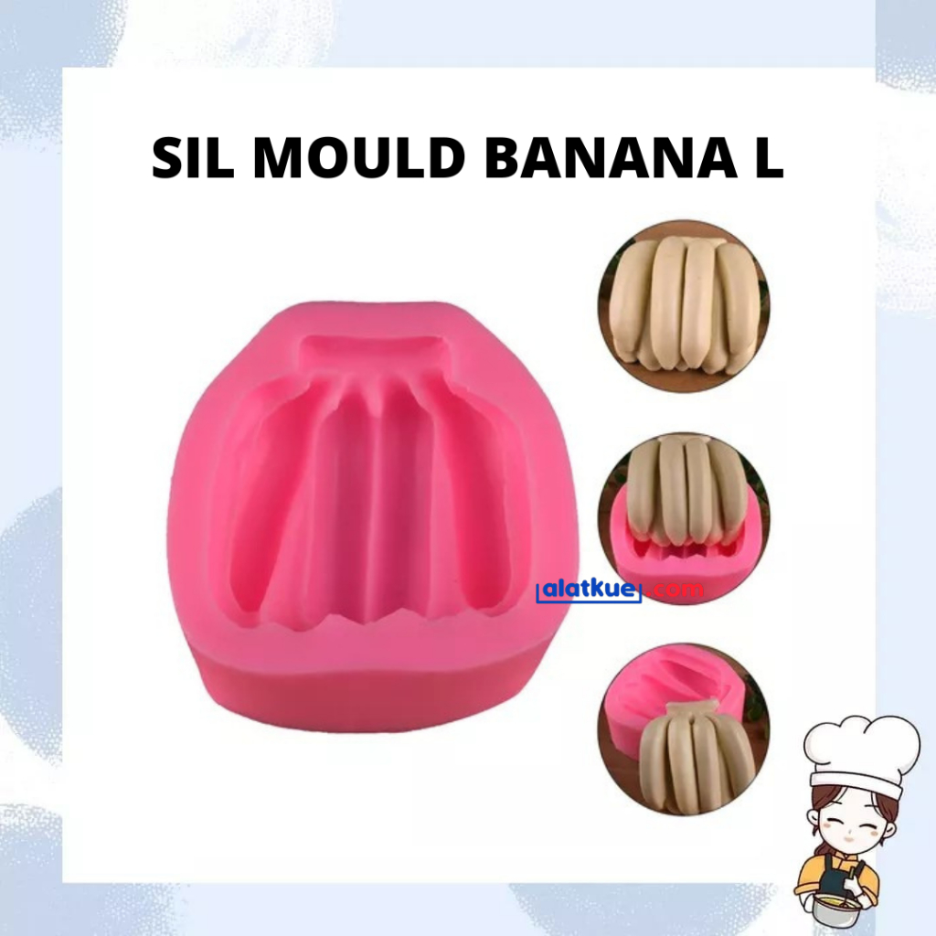Cetakan Fondant Silicone Clay Banana L Cetakan Resin Bentuk Pisang Besar 3D TEBAL