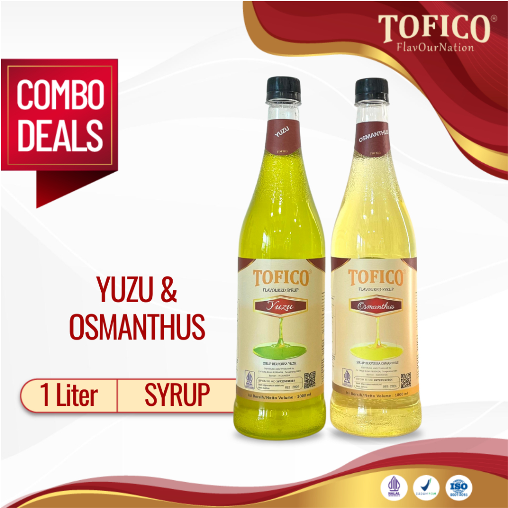 

PAKET HEMAT COMBO DEALS Tofico Syrup Osmathus 1L + Tofico Syrup Yuzu 1L