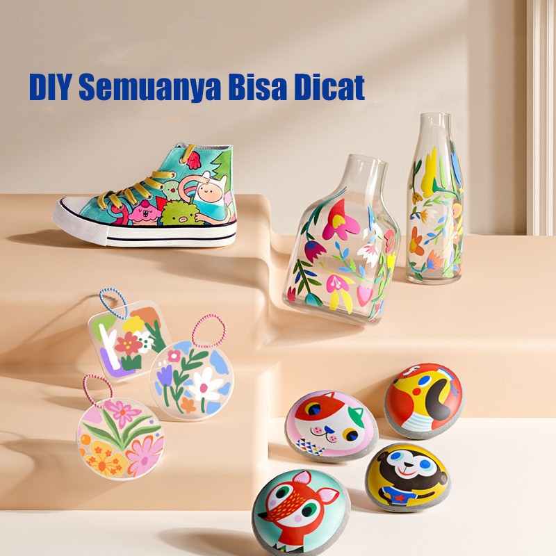 

Ay00! SweetieBayiNEWDouble-Headed Marker Akrilik 24/36/48/60 Warna Set Marker Akrilik Pemula Seni