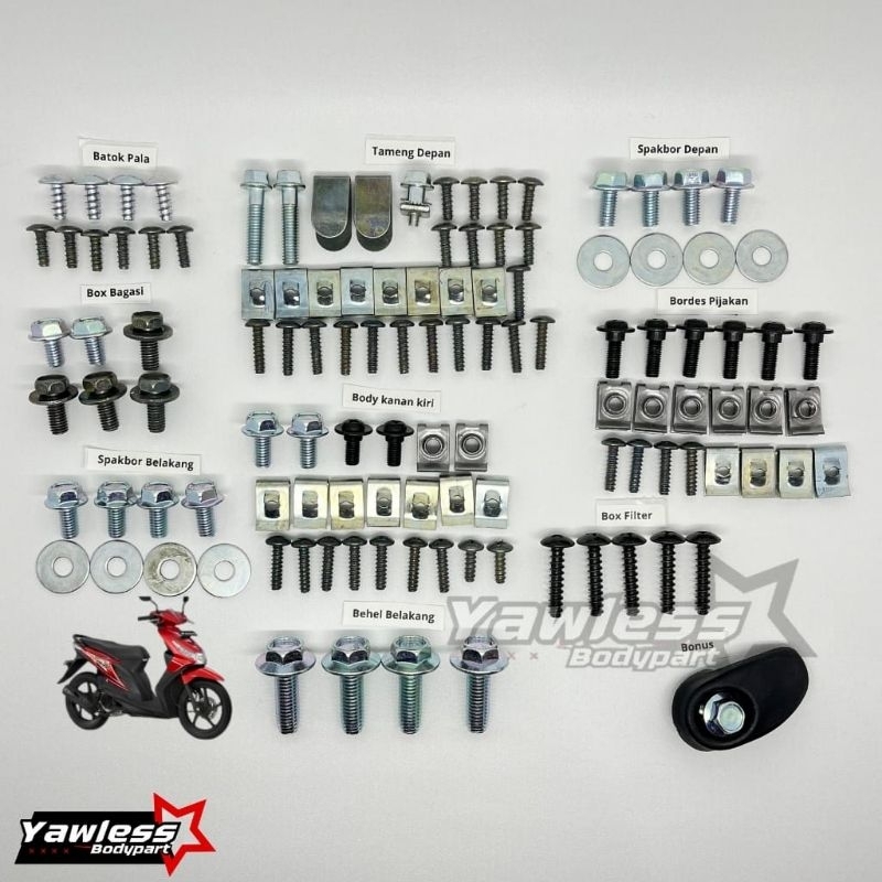 baut FULLSET beat karbu / baut Honda beat karbu / baut full body beat karbu