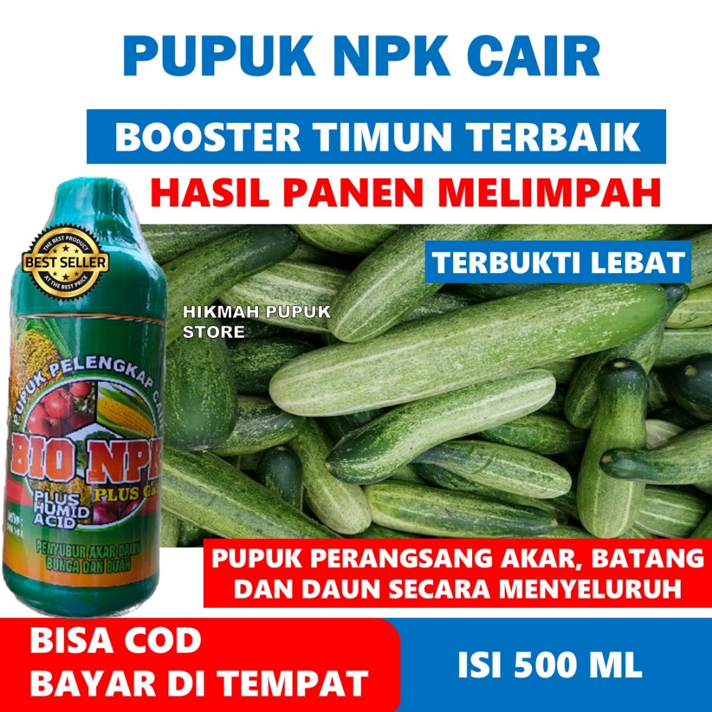 (SELALU READY) 500 ML NPK GAZA GROW Obat NPK Cair Timun, Melebatkan Timun dan Mematikan Hama dan Vir