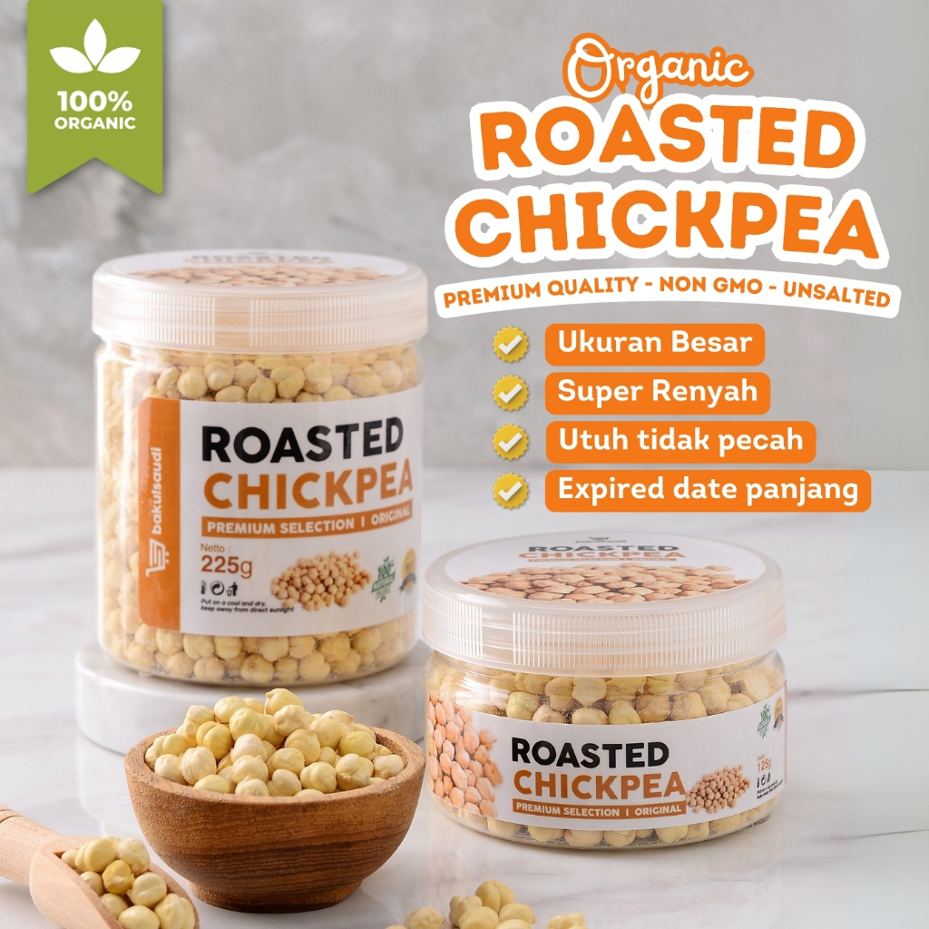 

Kacang Arab Premium Panggang Renyah & Gurih Original 100% Roasted Chickpeas Chickpea Garbanzo Asli