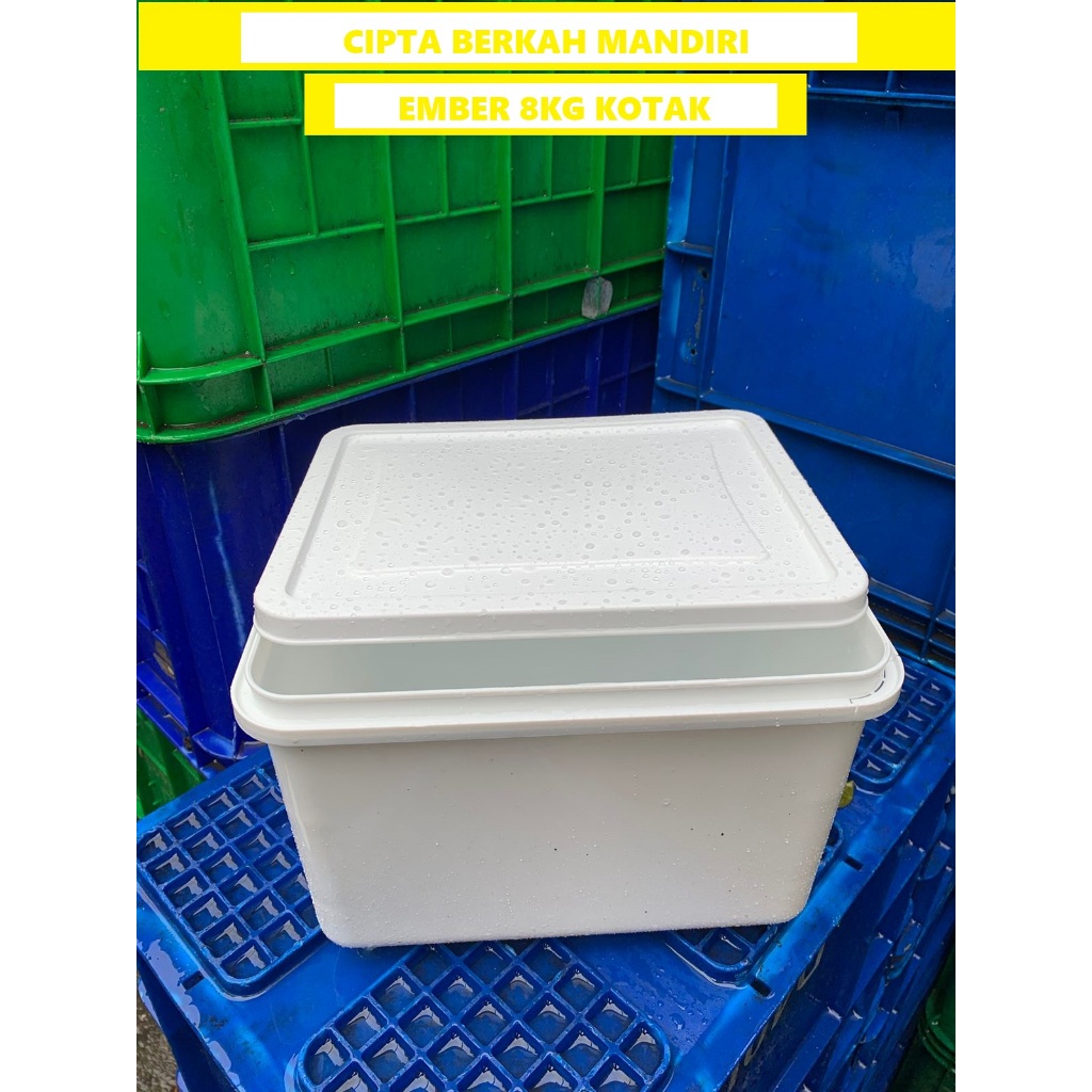 ember es krim kotak 8kg putih/pot tanaman hidroponik berkualitas