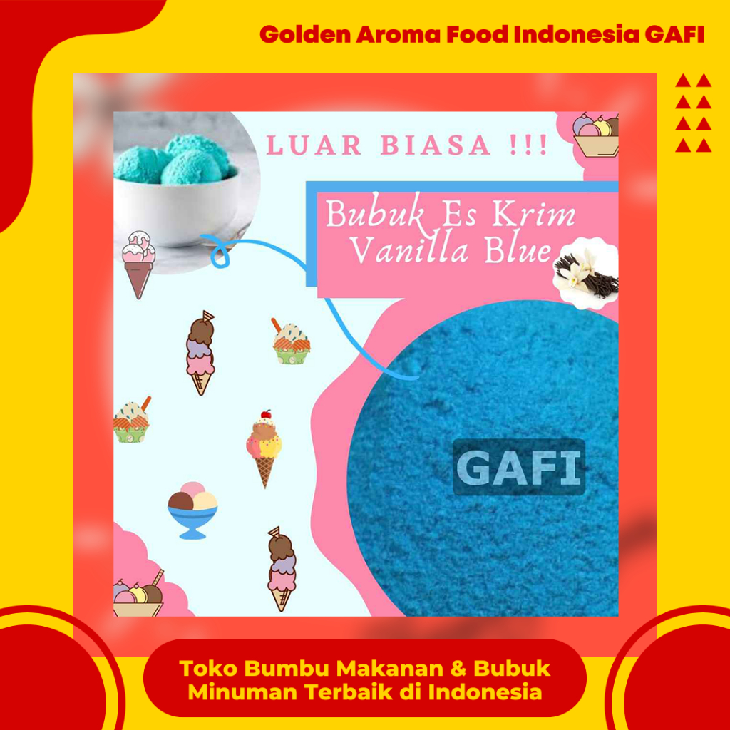 

Bubuk Es krim Vanilla Blue 1 Kg Murah Meriah Terdekat Kiloan Magic Ice Crem Premix Instant Premium/ Bubuk Bahan Ice Cream Instan Rasa Vanilla Blue Powder Bahan Bubuk Es krim GAFI