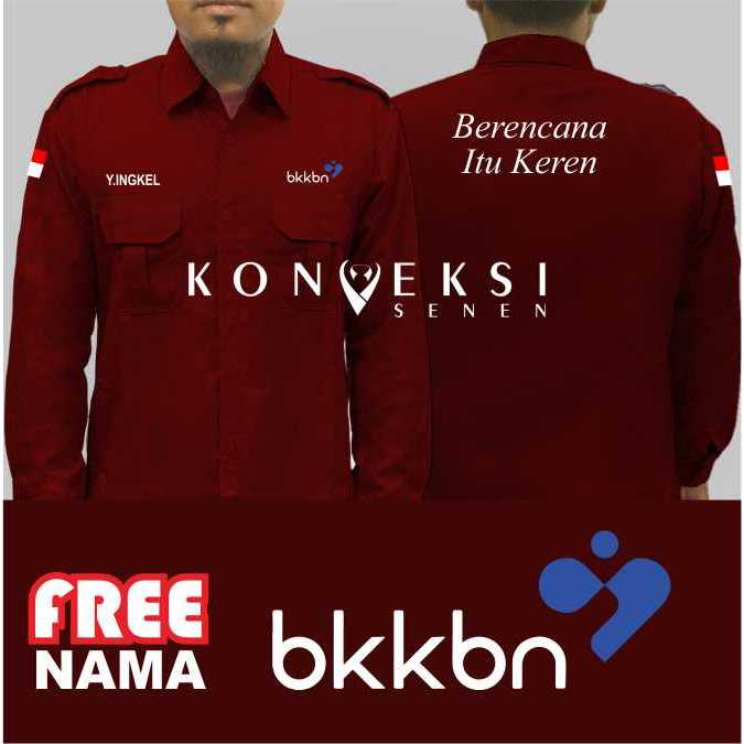 kemeja BKKBN seragam bordir BKKBN baju BKKBN lengan panjang full bordiran