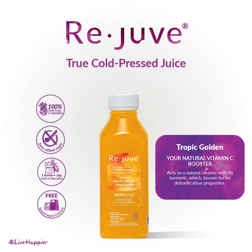 

Re.juve Bali - Tropic Golden 250 ml (Cold-Pressed juice / jus)