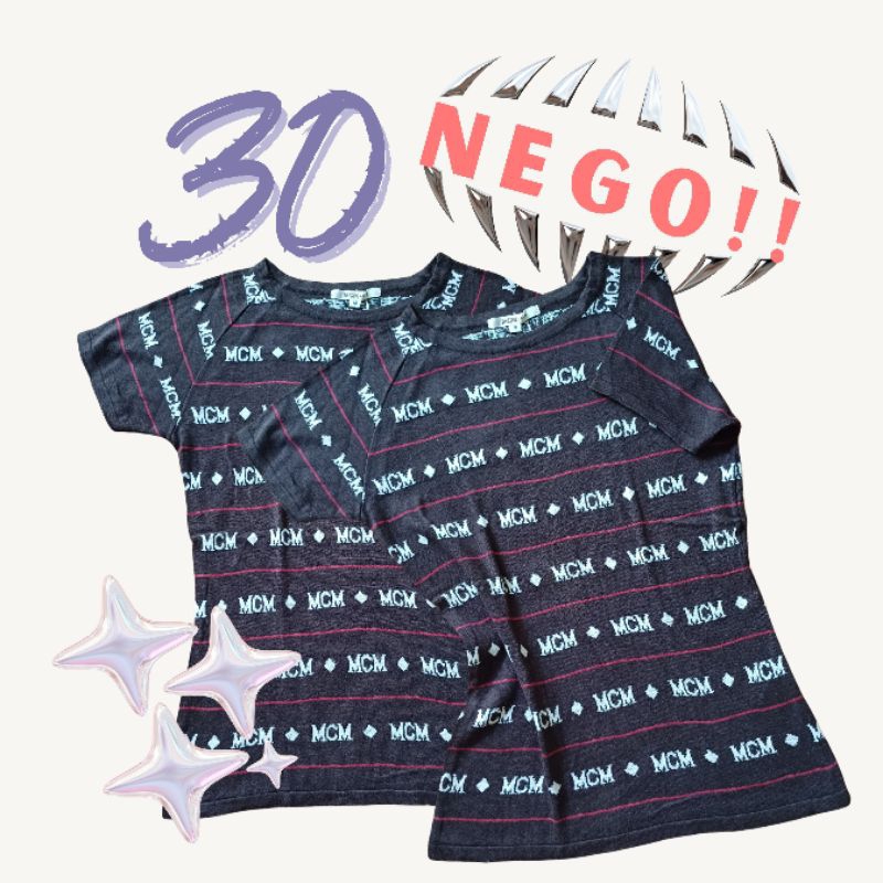 Baju Thrift Kaos Wanita MCM Lengan Pendek Bahan Adem Bisa Nego