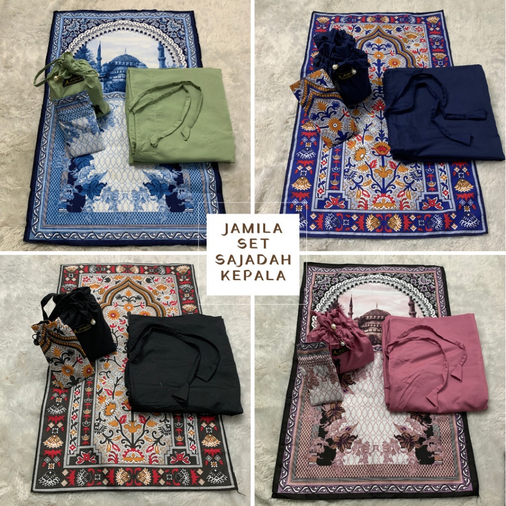 Arbifa Promo Full Set Mukena + Sajadah Kepala Jamila Dewasa Travel Series Katun Polos Renda Arbifa