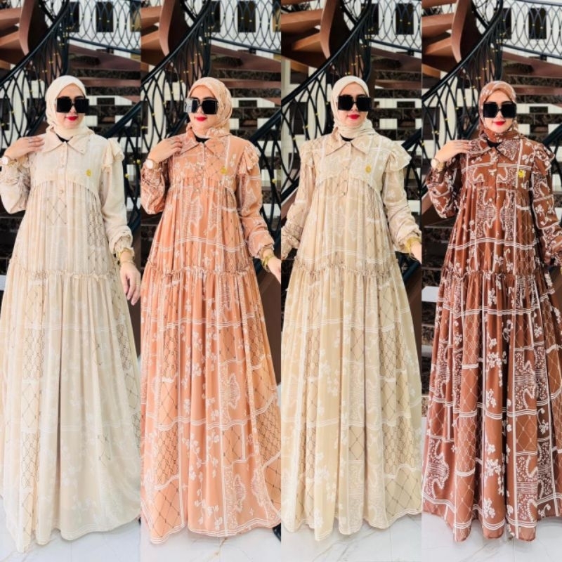 Asyifa set hijab segi empat /gamis set hijab /gamis set scraft