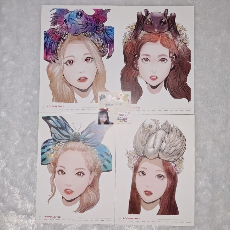 LOONA JINSOUL CHOERRY YVES GOWON ILLUSTRATION POSTER LOONAVERSE