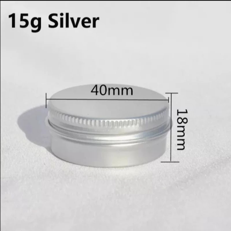 TJ 15gr Pot Wadah Jar Tin Aluminium Kaleng Pomade Kosmetik Cream Krim Gel Gram Lulur Crub Anti Karat