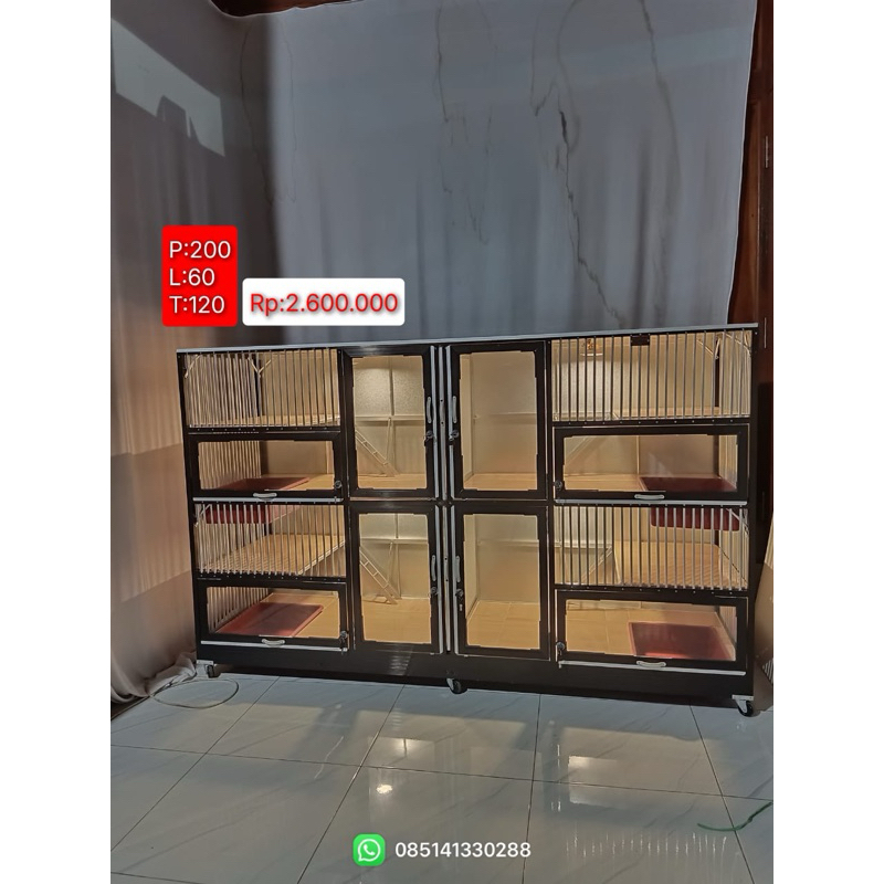 kandang kucing 4 kamar 4 pintu tingkat besar