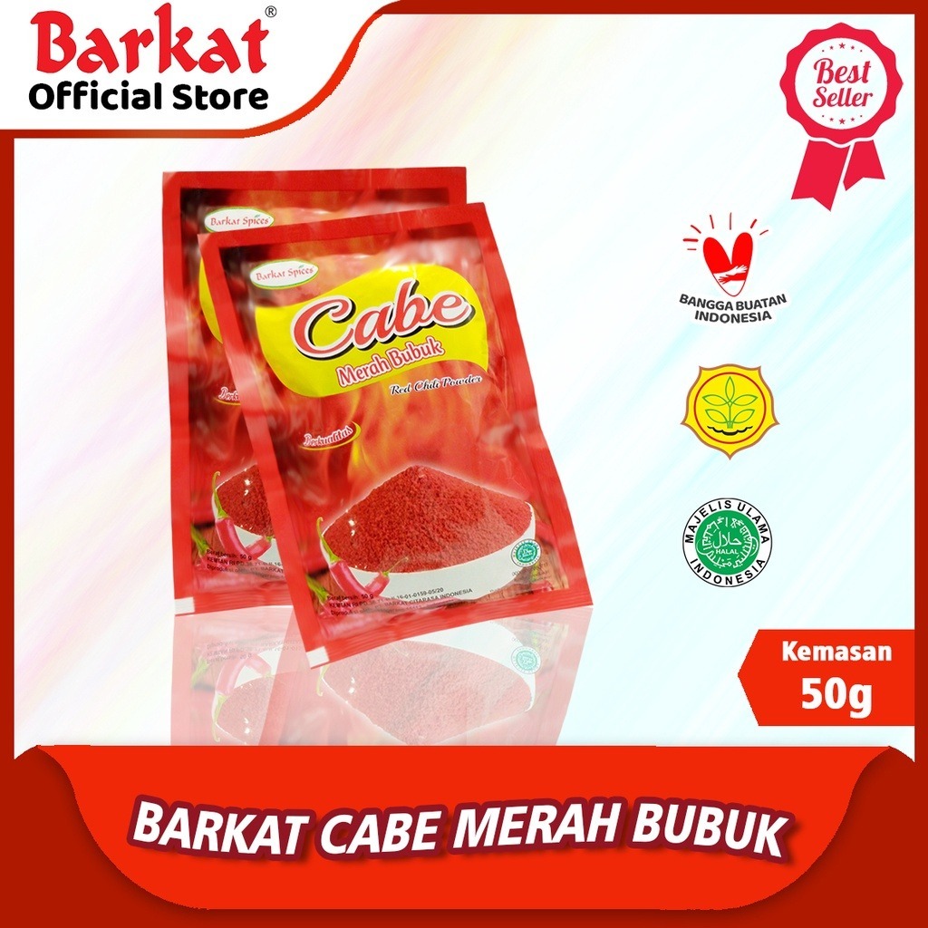 

Barkat Bubuk Cabe Merah Serbaguna 50 gram Harga 1 pcs 100% Rempah Murni Asli Sejak 1939