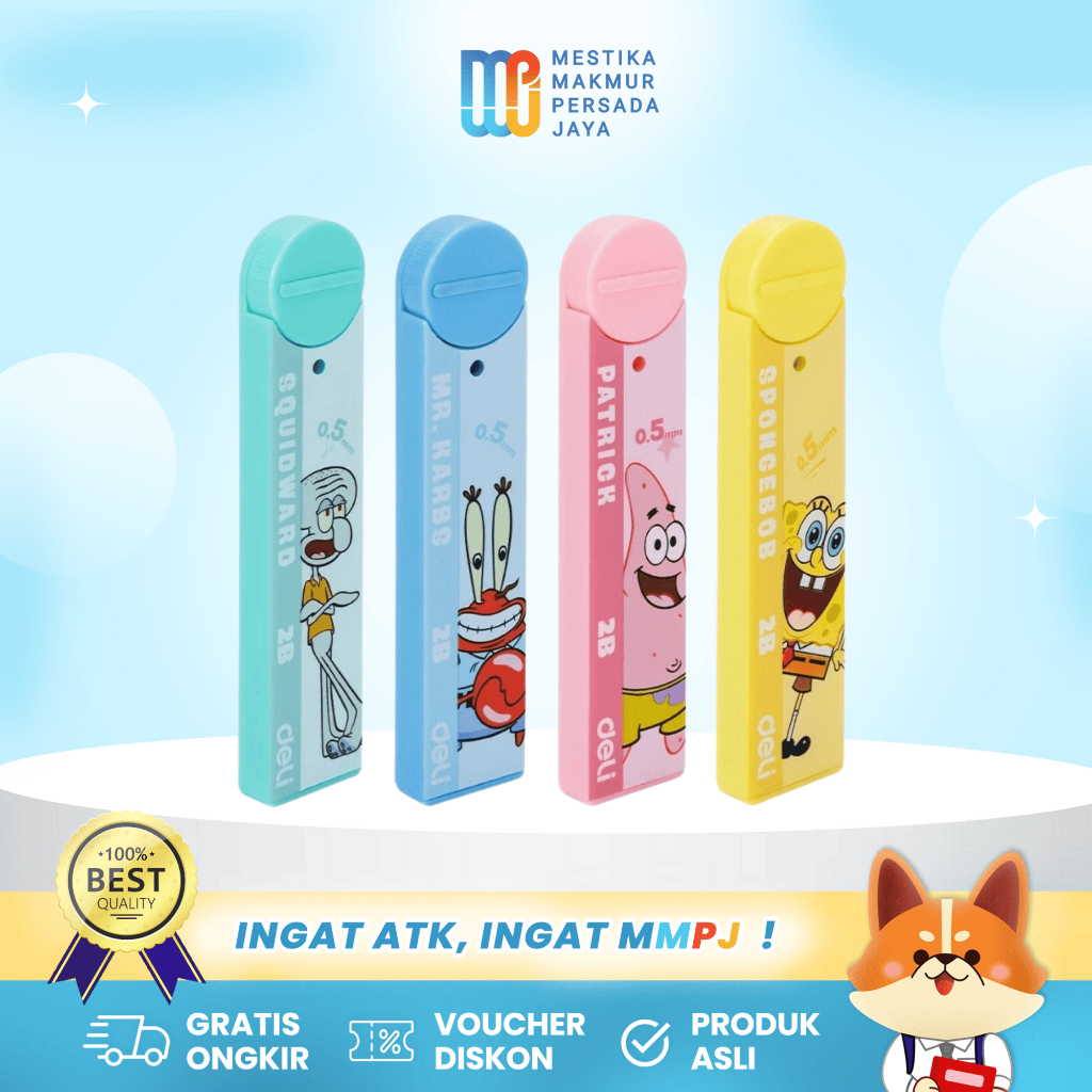 

Deli Refill Pensil Mekanik Karakter Spongebob Mechanical Pencil Lead E7005