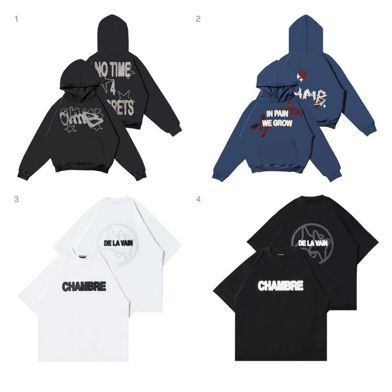 [ORIGINAL] CHAMBREDELAVAIN  | Hoodie Feeling certain | T-shirt Blurred Cherry Bw Oversized | Hoodie 