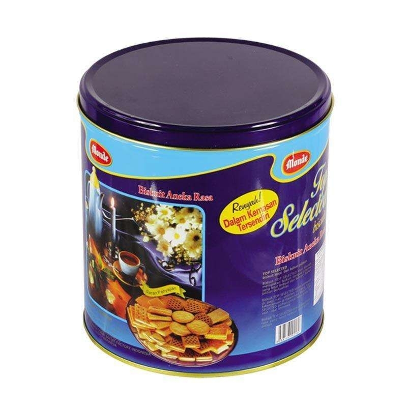 

Monde Top Selected Biscuits 450 gr Biskuit Aneka Macam Rasa Kaleng Biru Bulat Monde