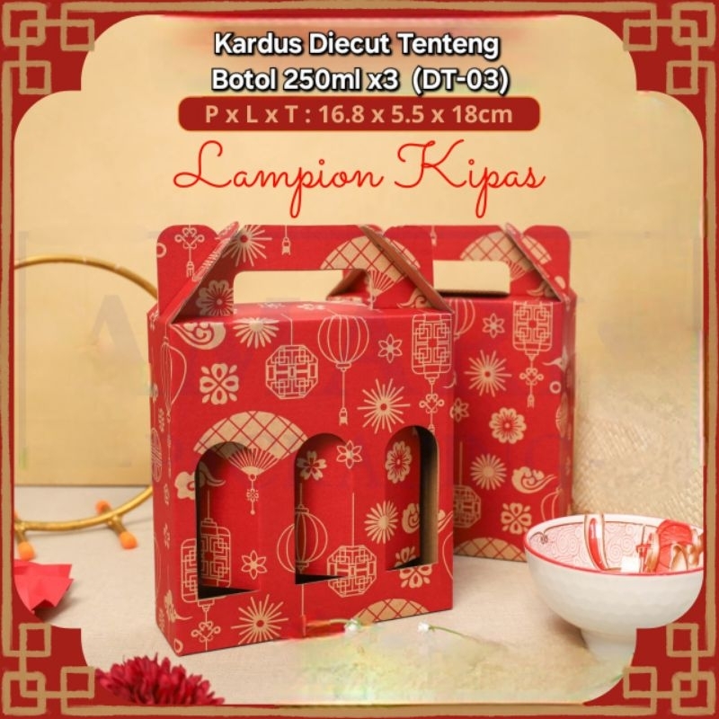 5pcs KARDUS DIECUT TENTENG DUS HAMPERS BOTOL 250ml IMLEK