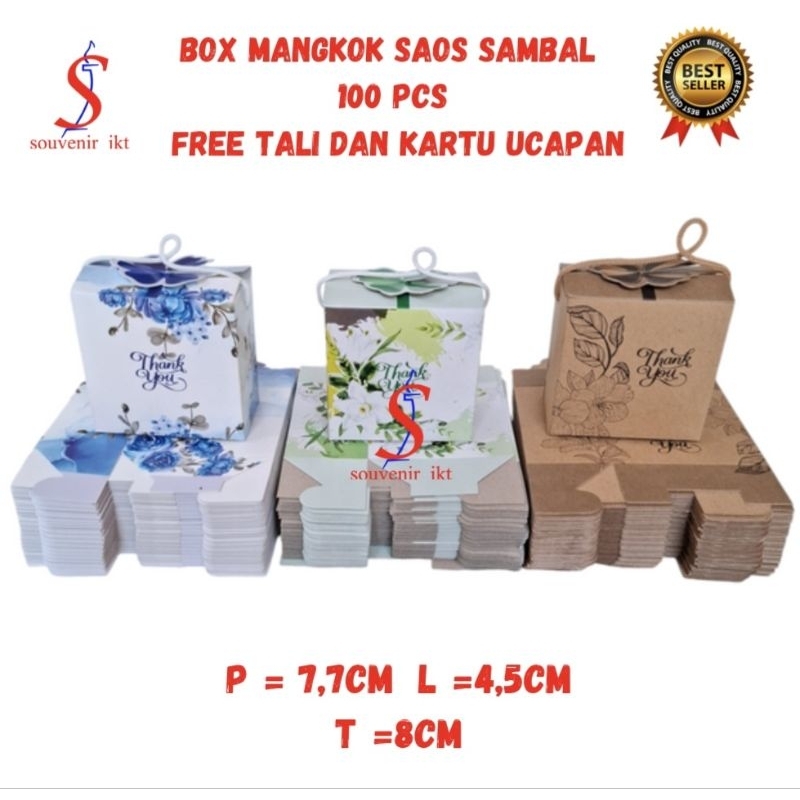 HANYA BOX 100Pcs Box Mangkok Saus Sambel/Box Mangkok Bulat/Box Mangkok Daun/Box Mangkok Kotak FREE K
