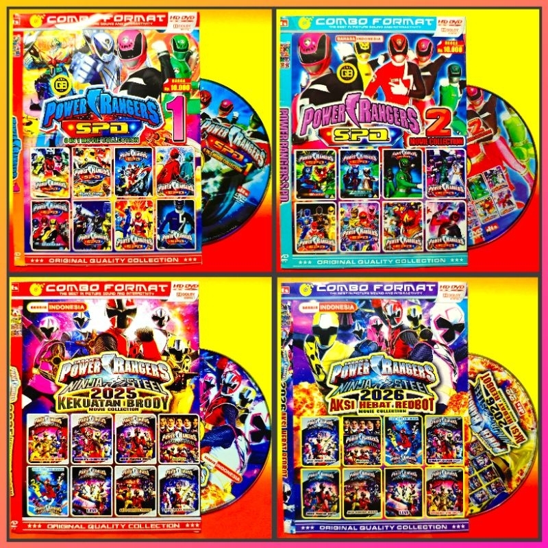 Kaset Film Kartun Anak Koleksi POWER RANGERS SPD - POWER RANGERS Ninja Steel Pilihan Terbaru Bahasa 