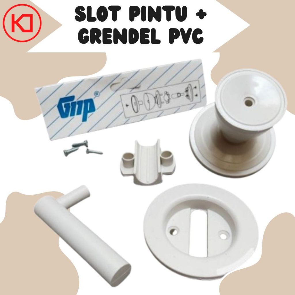 Kunci Pintu Bulat PVC Kamar Mandi GMP Handle Grendel Pegangan Pintu Plastik