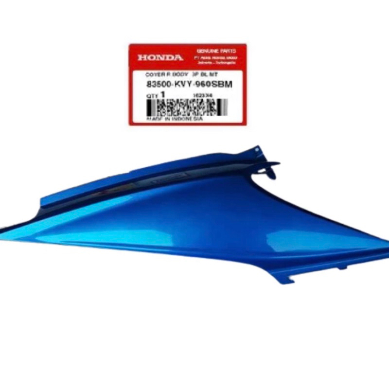 Cover R Body Blue Cover Body Kanan Biru BeAT Karburator Part Number 83500KVY960SBM