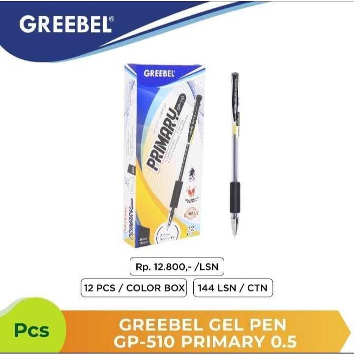 

GREEBEL GEL PEN GP-510 PRIMARY 0.5 / Ballpoin / Pulpen Gel Greebel