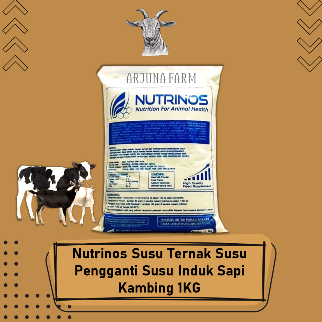 Nutrinos Susu Hewan Ternak Susu Pengganti Susu Induk Sapi Kambing Domba 1KG