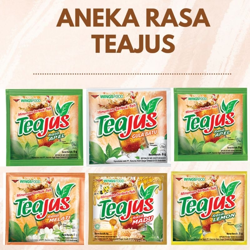 

Wingsfood Teajus Rasa Apel Minuman Serbuk Teh Gula Batu