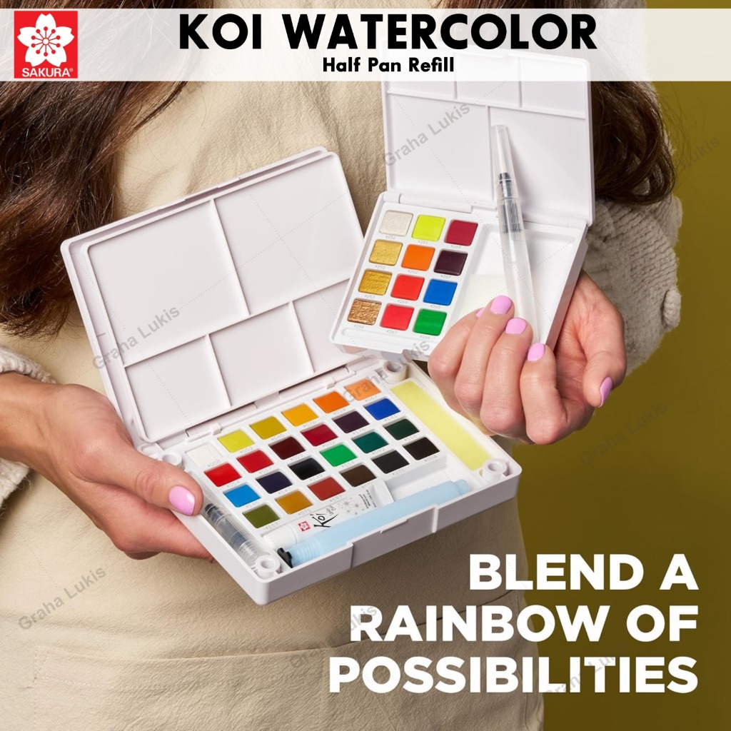 

HJK Sakura Koi Watercolor Halfpans Refill 48 Warna