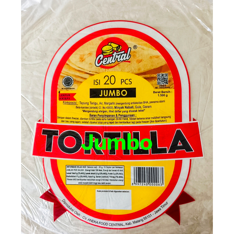 

Tortila Kulit Kebab Jumbo Original Premium Central