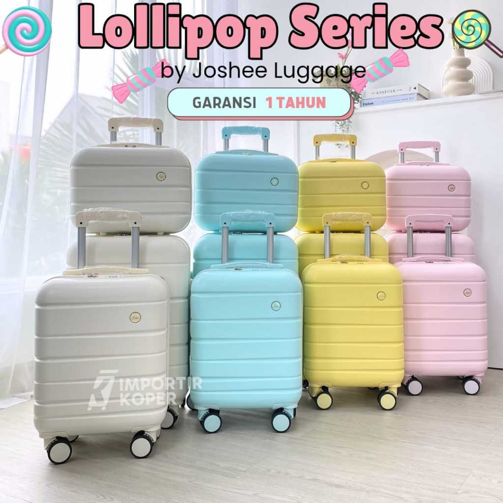 Joshee Koper Original LOLLIPOP Series Koper Cabin 14 16 20 Inch Koper Travel Luggage Suitcase Ringan