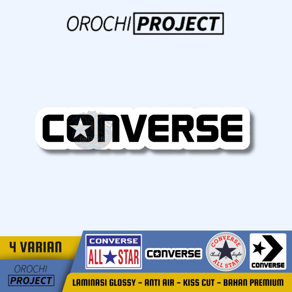 

Sticker Stiker Brand Logo Sepatu Converse Vinyl Glossy Anti Air HP Laptop Tumbler Motor Helm