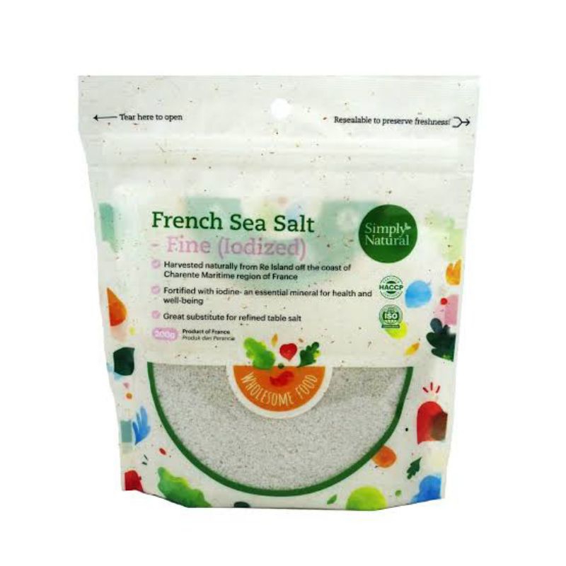 

Organic French Sea Salt Simply Natural Garam Halus Organik Fine Salt