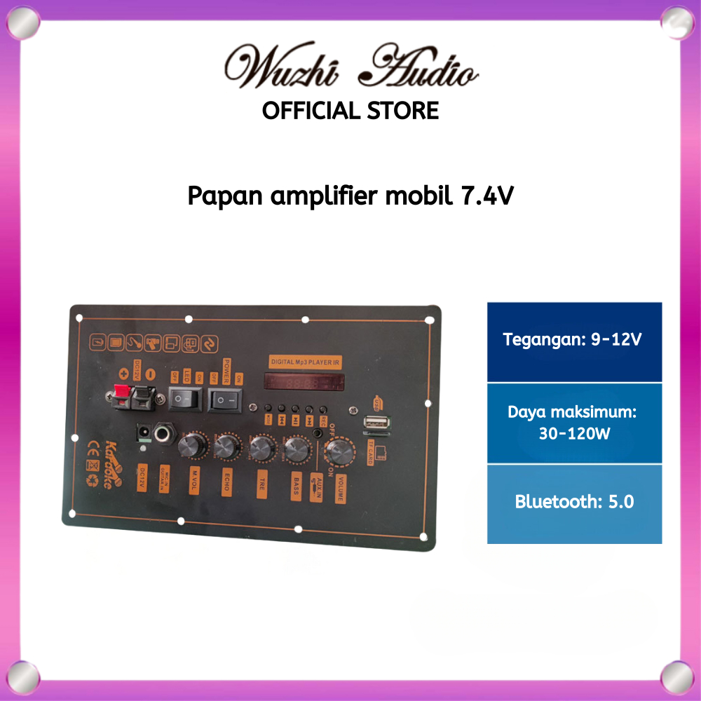 Wuzhi Audio | Papan Amplifier Mobil 7.4V Papan Decoder Amplifier Audio Bluetooth Speaker Amplifier B