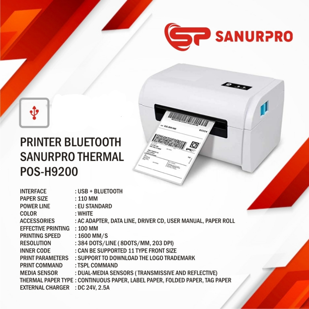 

Printer Label Sanurpro Thermal POS-H9200