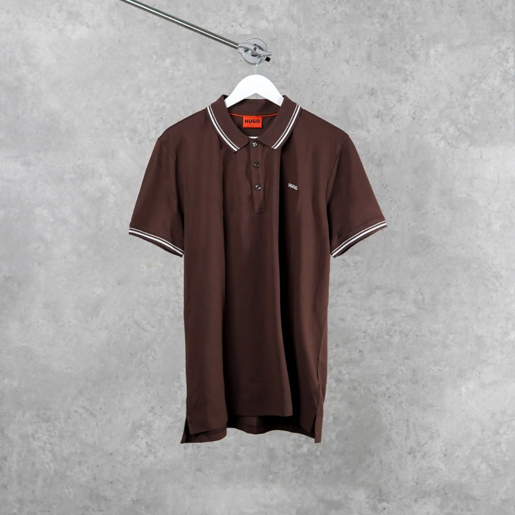 Polo HUGO BOSS HUGO DINOSO WHITE BROWN POLO 100% ORIGINAL