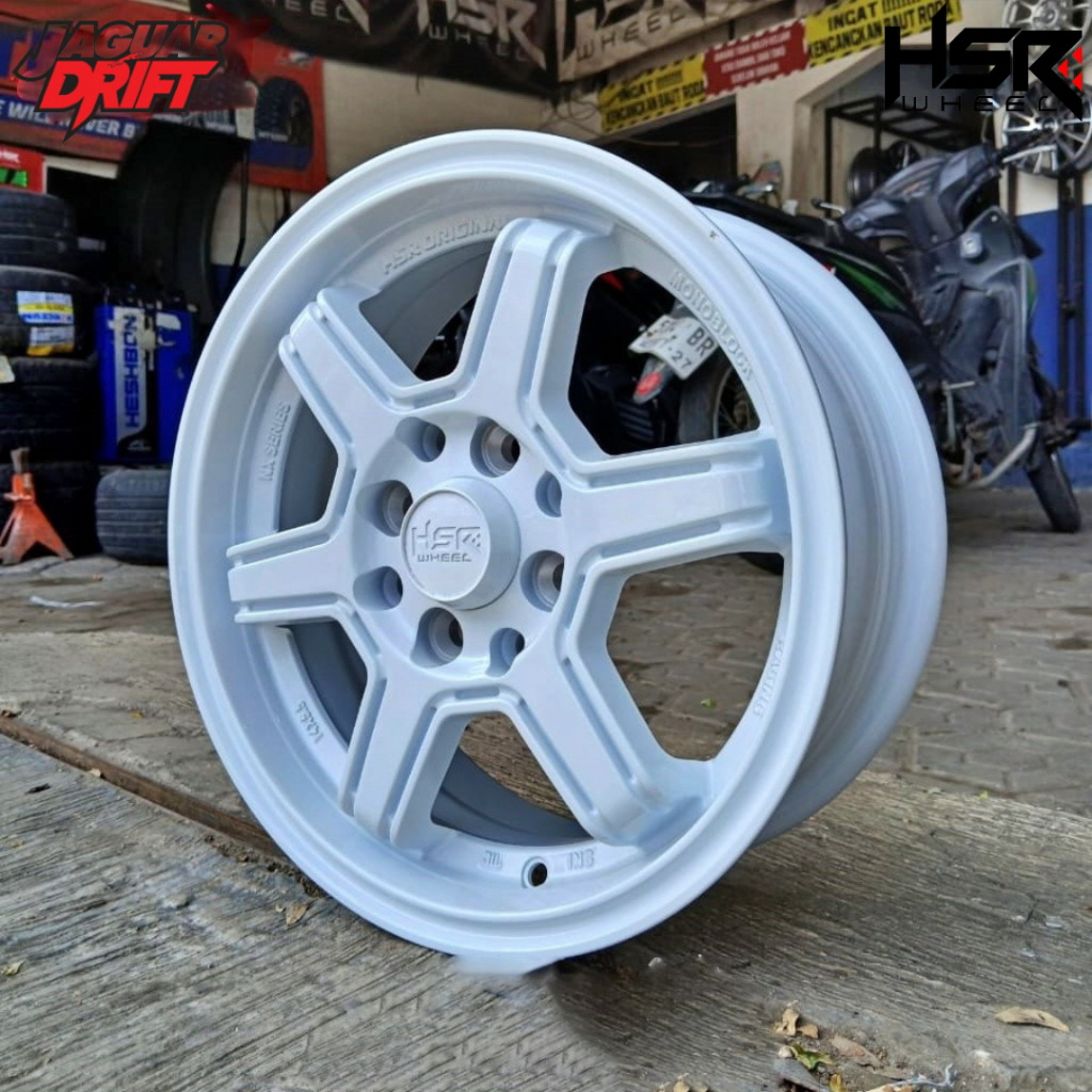 Velg Racing Murah Sigra Ring 14 pelek Hsr Minas Warna Putih Glossy - Toko Velg Hsr Mojokerto