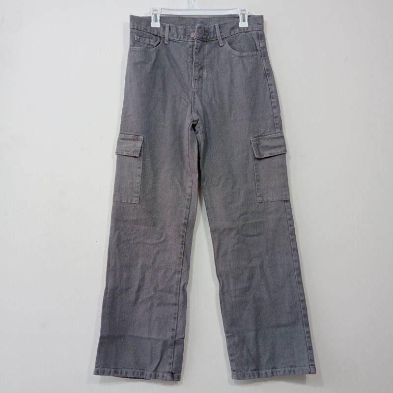LYNT FASHION CELANA JEANS PANJANG CARGO GREY || CELANA LEVIS PANJANG CARGO ABU || JEANS CARGO KEREN 