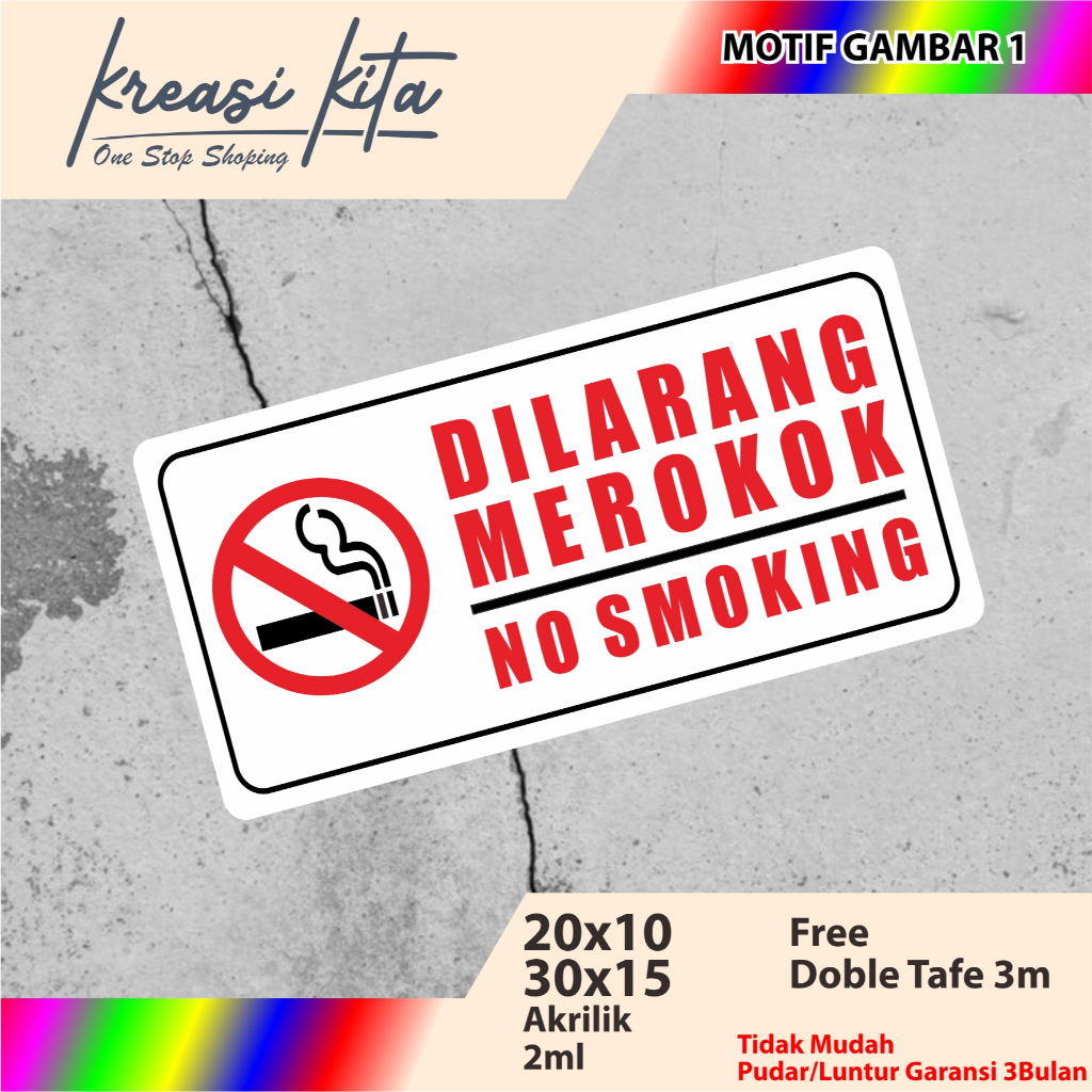 

AKRILIK SIGN DILARANG MEROKOK TIPE 1